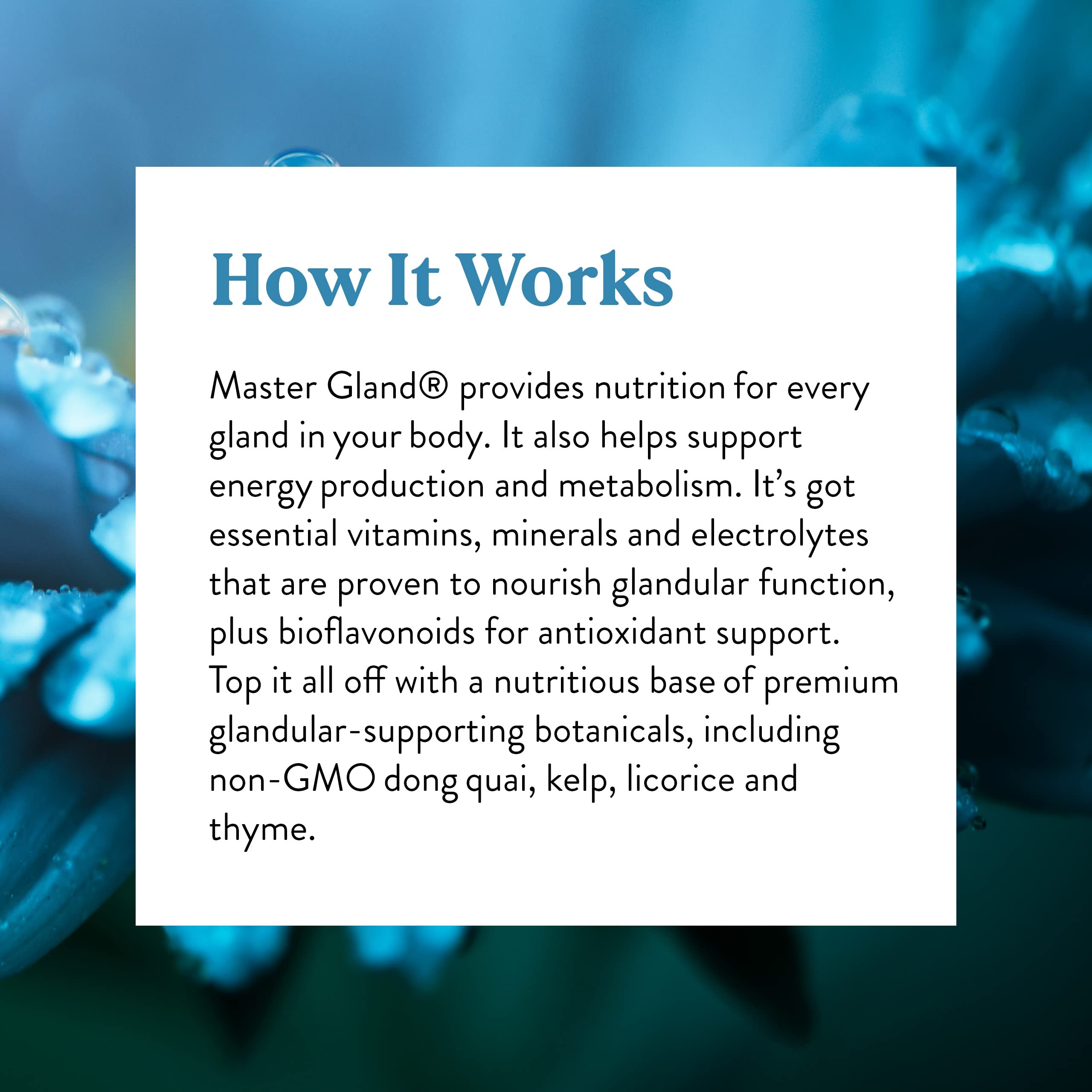 Nature's Sunshine Master Gland vitamins and minerals in easily assimilated form.