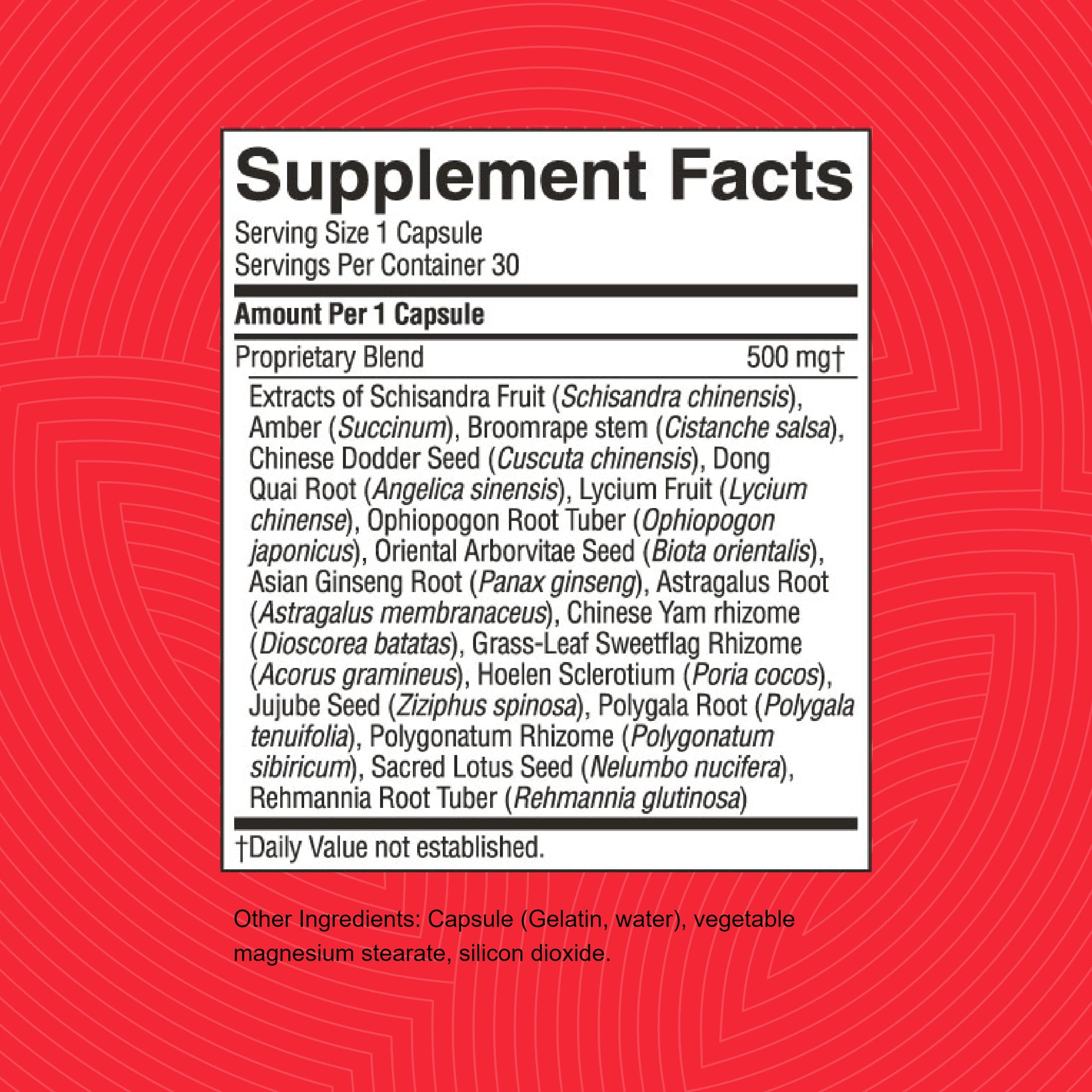 Nature's Sunshine Nervous Fatigue TCM label closeup highlighting traditional herbs