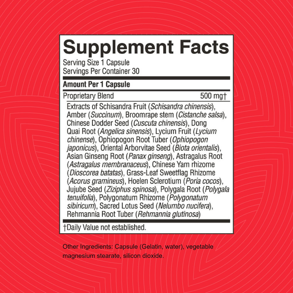 Nature's Sunshine Nervous Fatigue TCM label closeup highlighting traditional herbs