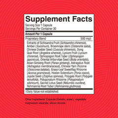 Nature's Sunshine Nervous Fatigue TCM label closeup highlighting traditional herbs