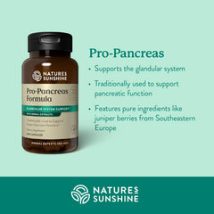 Nature's Sunshine Pro-Pancreas bottle front shows kosher herbal formula