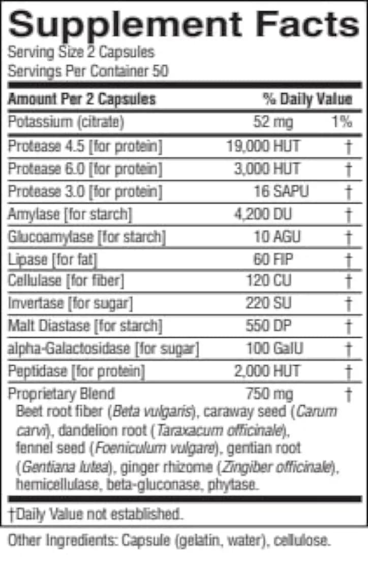 Nature's Sunshine Proactazyme capsules inside pack demonstrate convenient daily use.