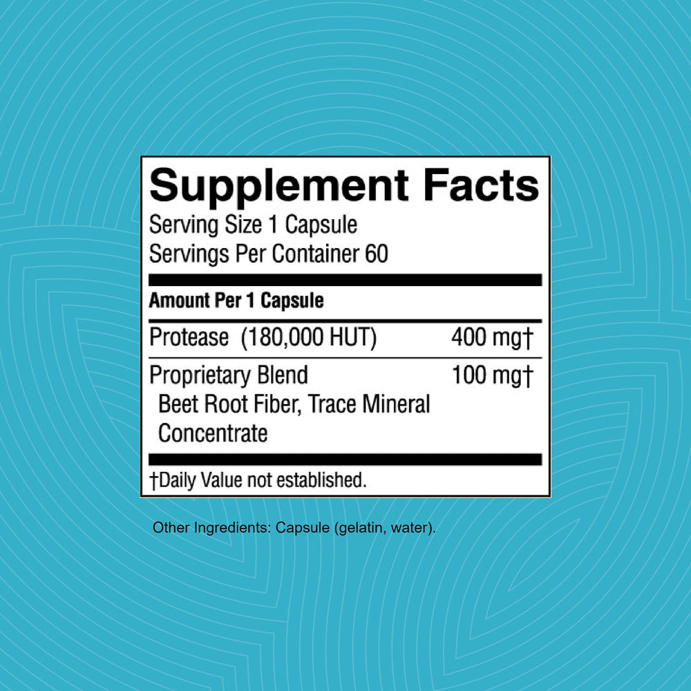 Nature's Sunshine protease capsules pouring to illustrate easy dosing