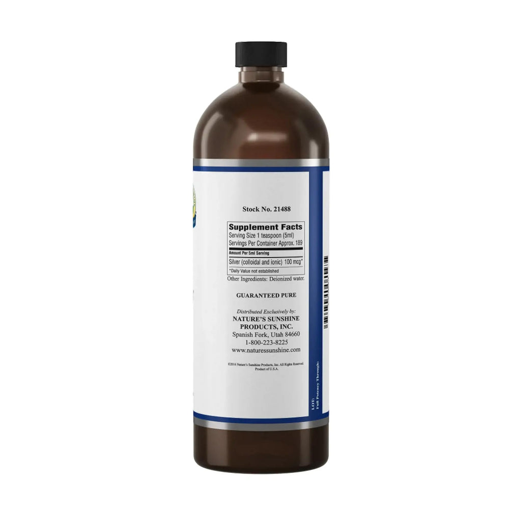Nature's Sunshine Silver Shield Liquid dropper ready for measured dosing
