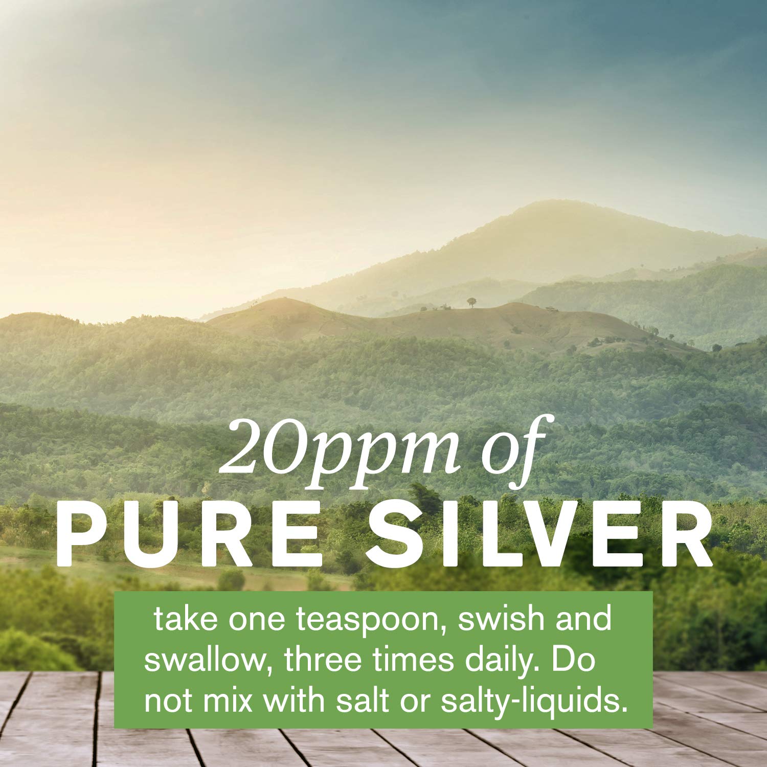 Nature's Sunshine Silver Shield Liquid on a clean surface with water-like suspension