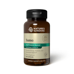 Nature's Sunshine Suma Combination bottle showcases compact container for daily immune support.