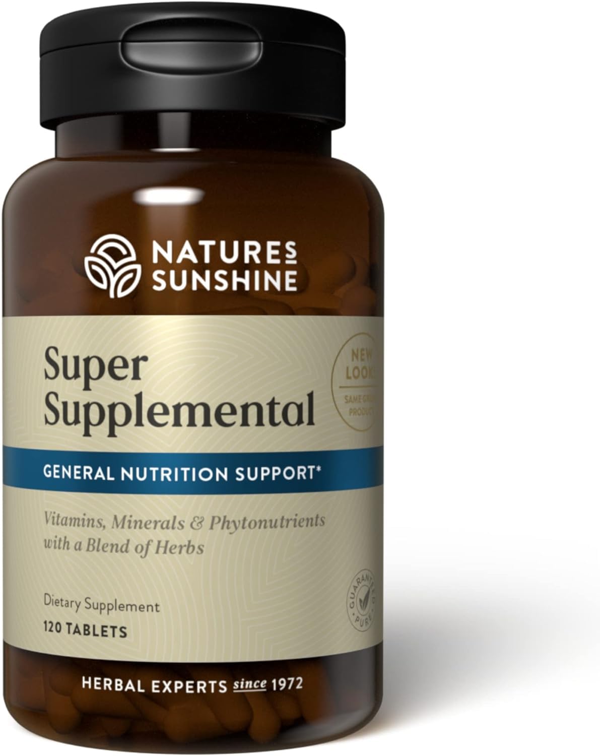 Nature's Sunshine Super Supplemental tablets front view for daily wellness support.