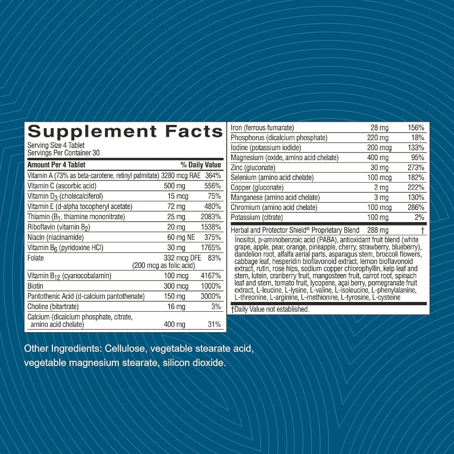 Nature's Sunshine Super Supplemental tablets on counter for easy daily supplementation.