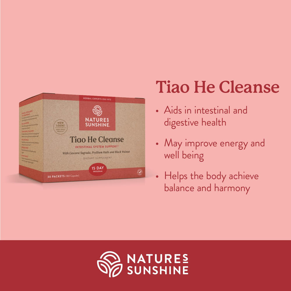 Nature's Sunshine Tiao He, el envase que favorece la desintoxicacion suave del higado.
