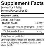 Close-up of Nature's Sunshine Ginkgo Biloba tablet for daily use