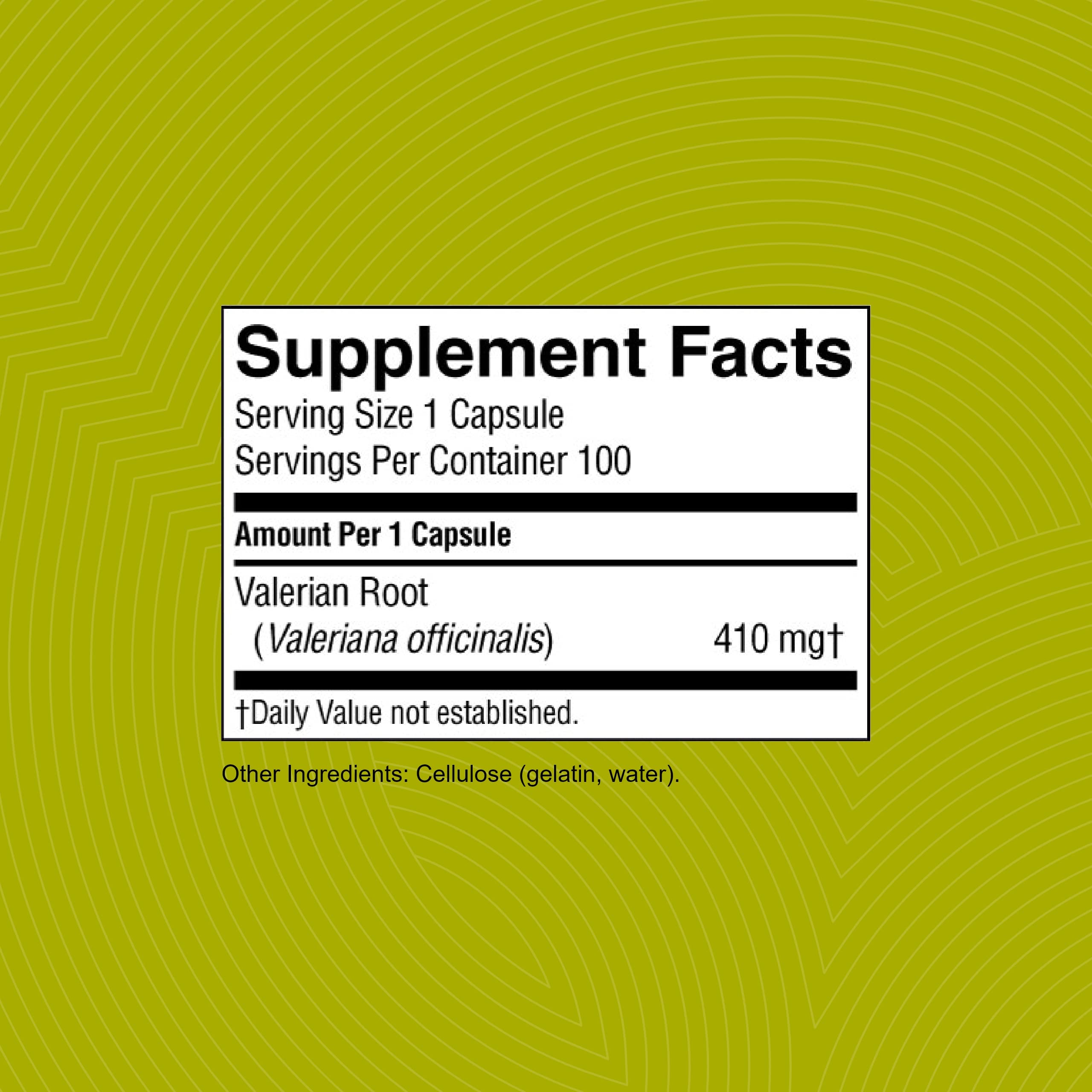 Image of Valerian Root dosage scoop showing non-addictive, gentle sleep support.