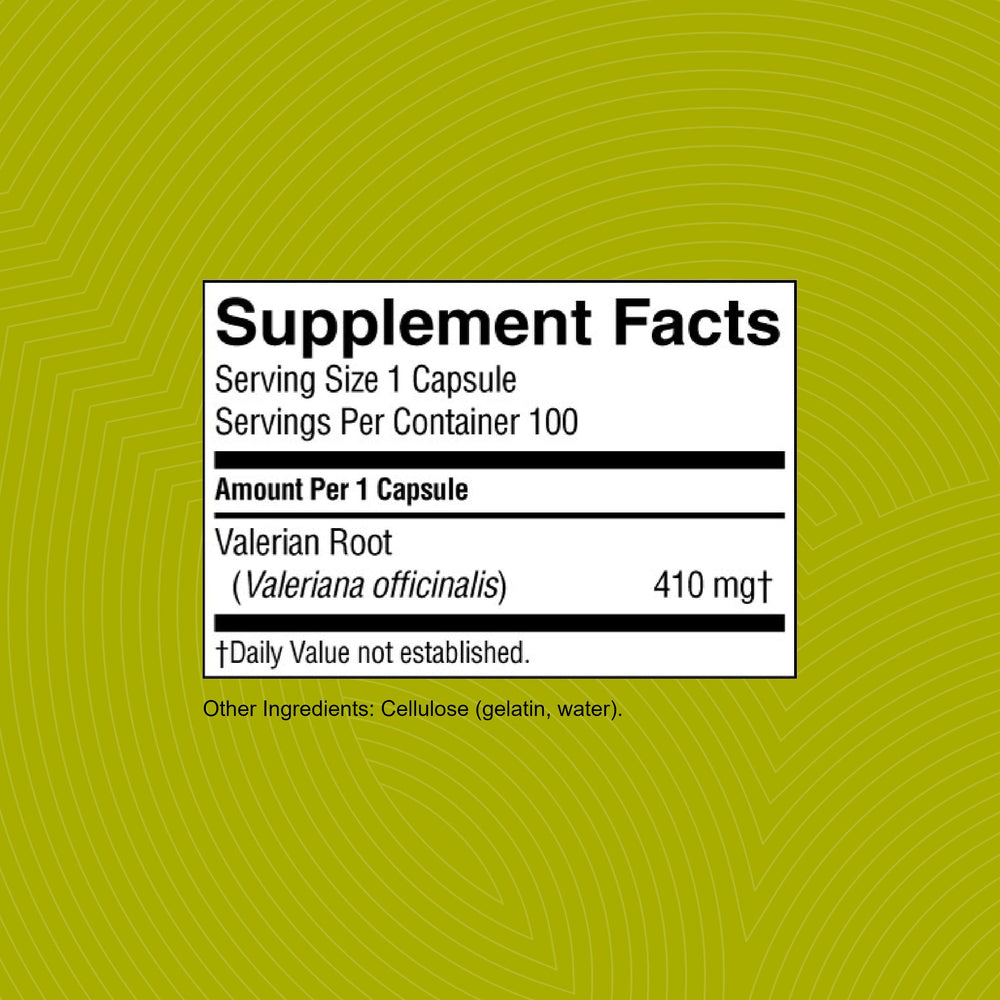 Image of Valerian Root dosage scoop showing non-addictive, gentle sleep support.