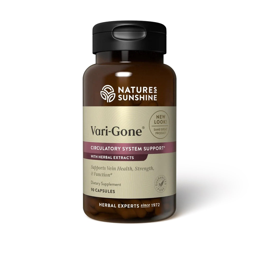 Nature's Sunshine Vari-Gone bottle label for vein health support