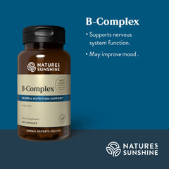 Nature's Sunshine Vitamin B-Complex 100 capsules with label detail