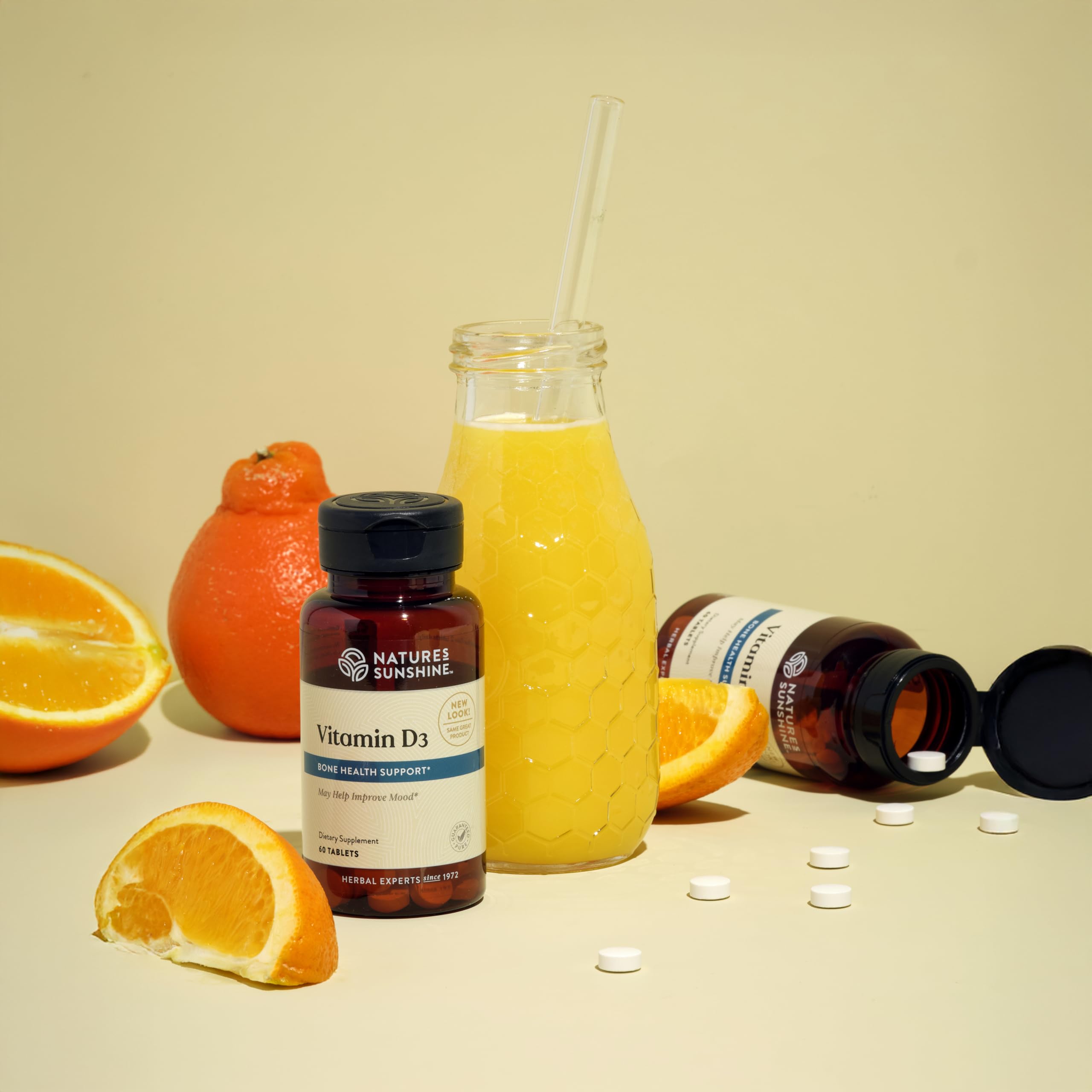 Vitamin D3 bottle label detail from Nature's Sunshine with potency information