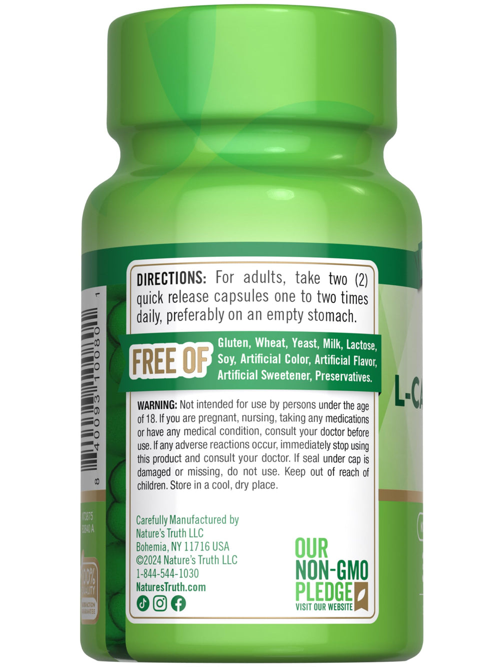 Nature's Truth Acetyl L-Carnitine 1000mg bottle on shelf suggests reliable daily support.