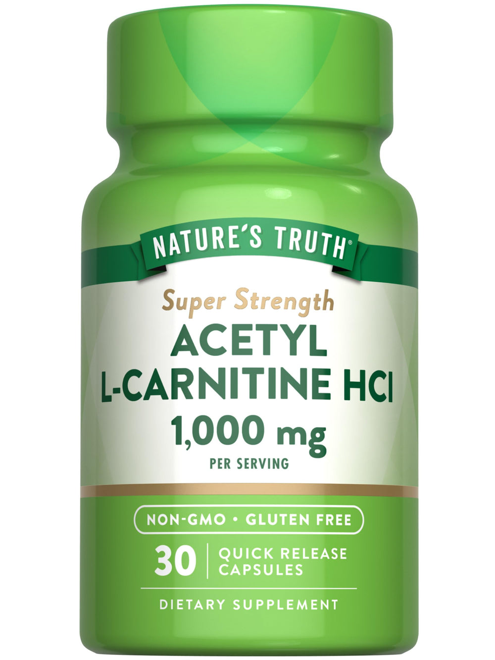 Nature's Truth Acetyl L-Carnitine 1000mg bottle for convenient daily use.