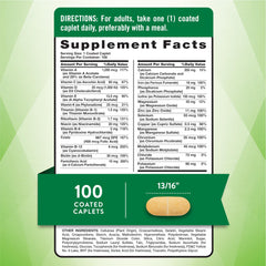 Nature's Truth caplets close-up with smooth coating for easy swallowing.