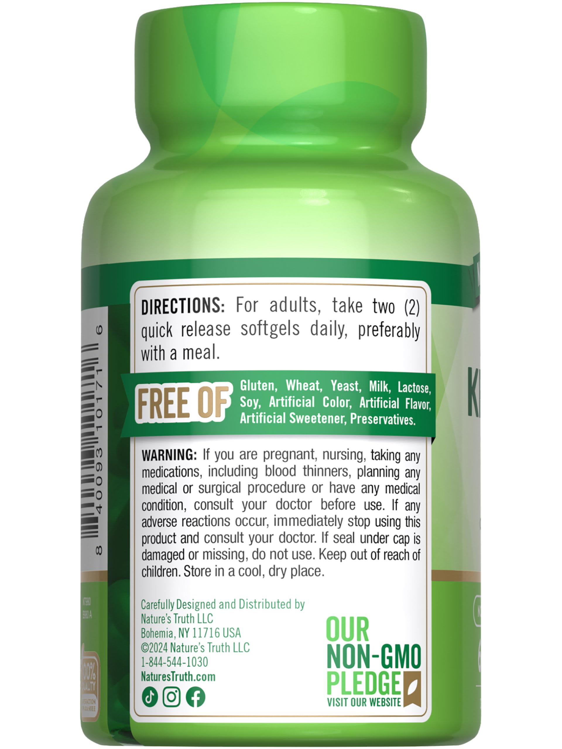 Nature's Truth Antarctic Krill Oil box packaging—trusted three-generation brand.