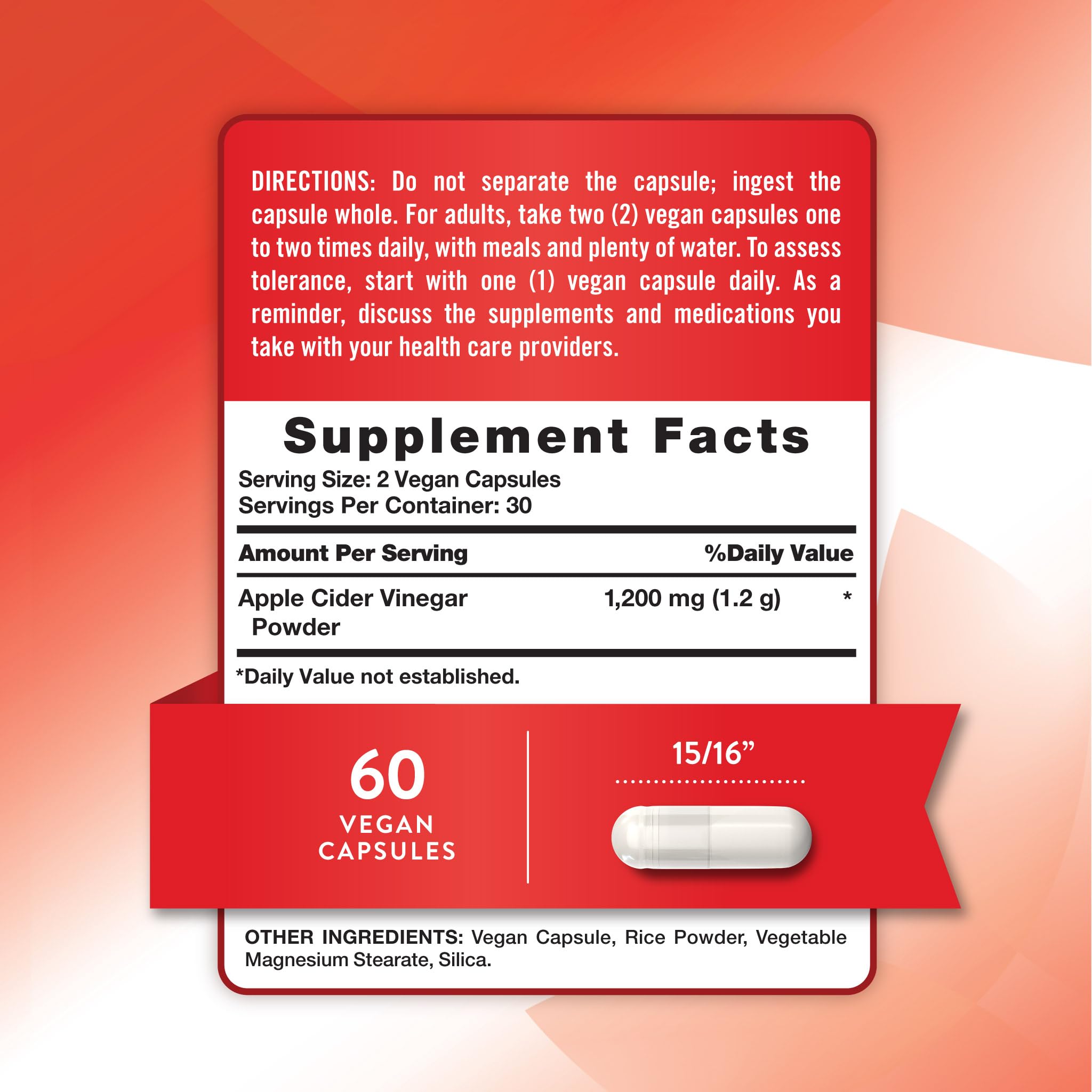 Nature's Truth Apple Cider Vinegar capsules close-up highlights vegan capsule form