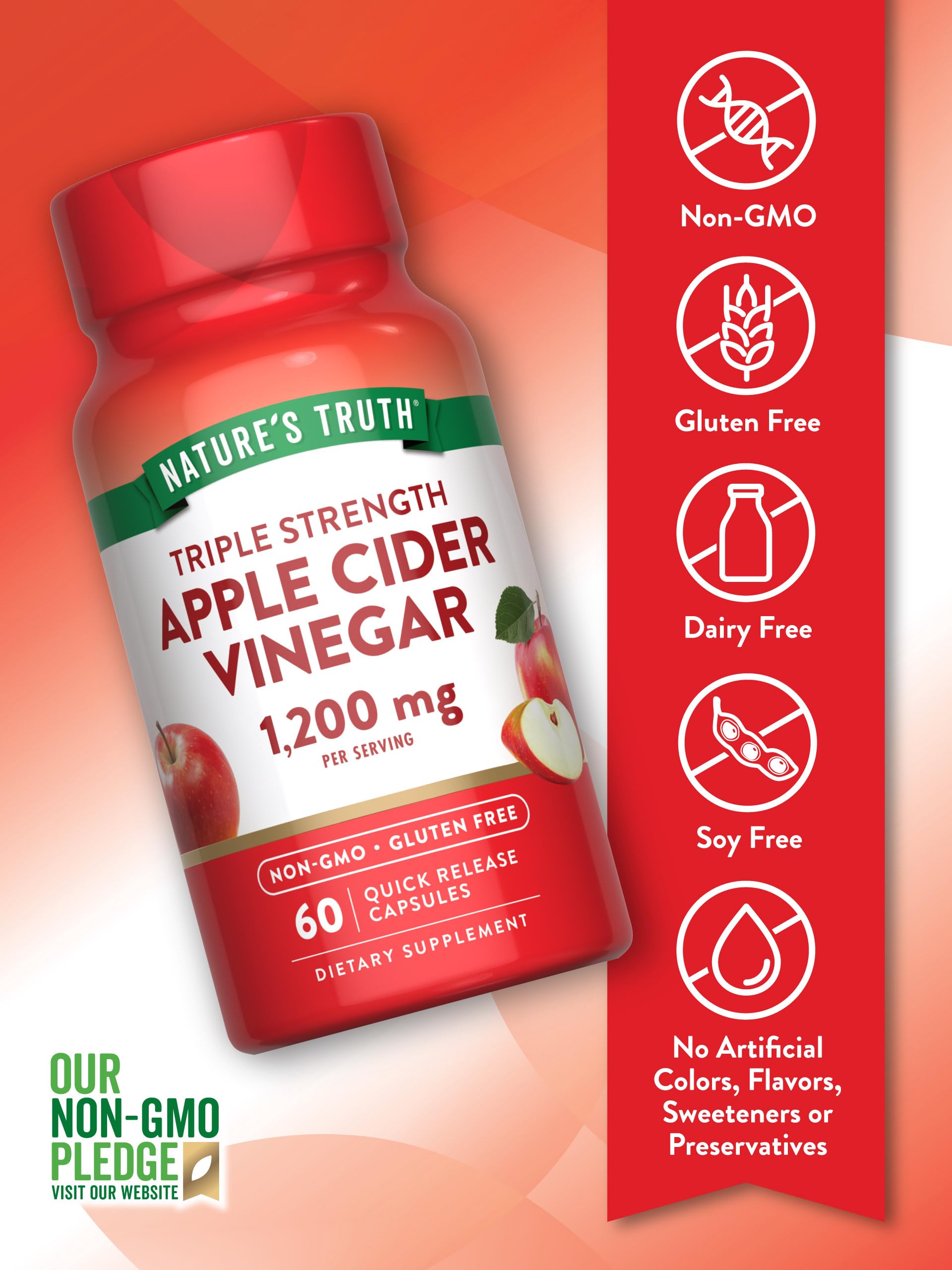 Nature's Truth Apple Cider Vinegar bottle on store shelf.