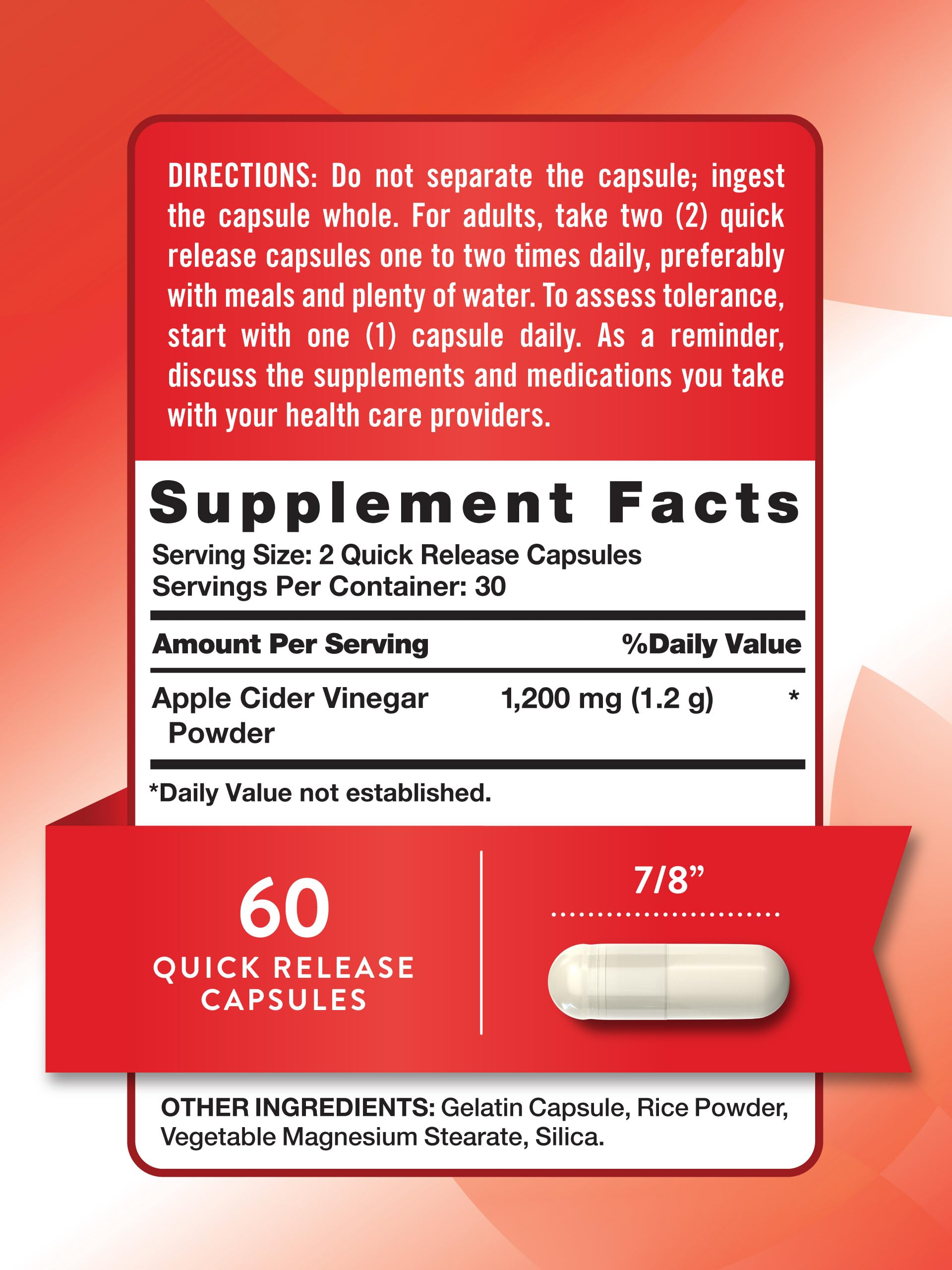 Nature's Truth Apple Cider Vinegar quick-release capsules for on-the-go use.