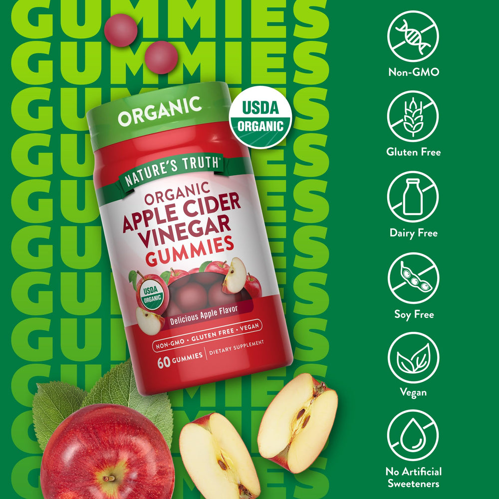 Close-up of Nature's Truth Apple Cider Vinegar Gummies showing chewy texture