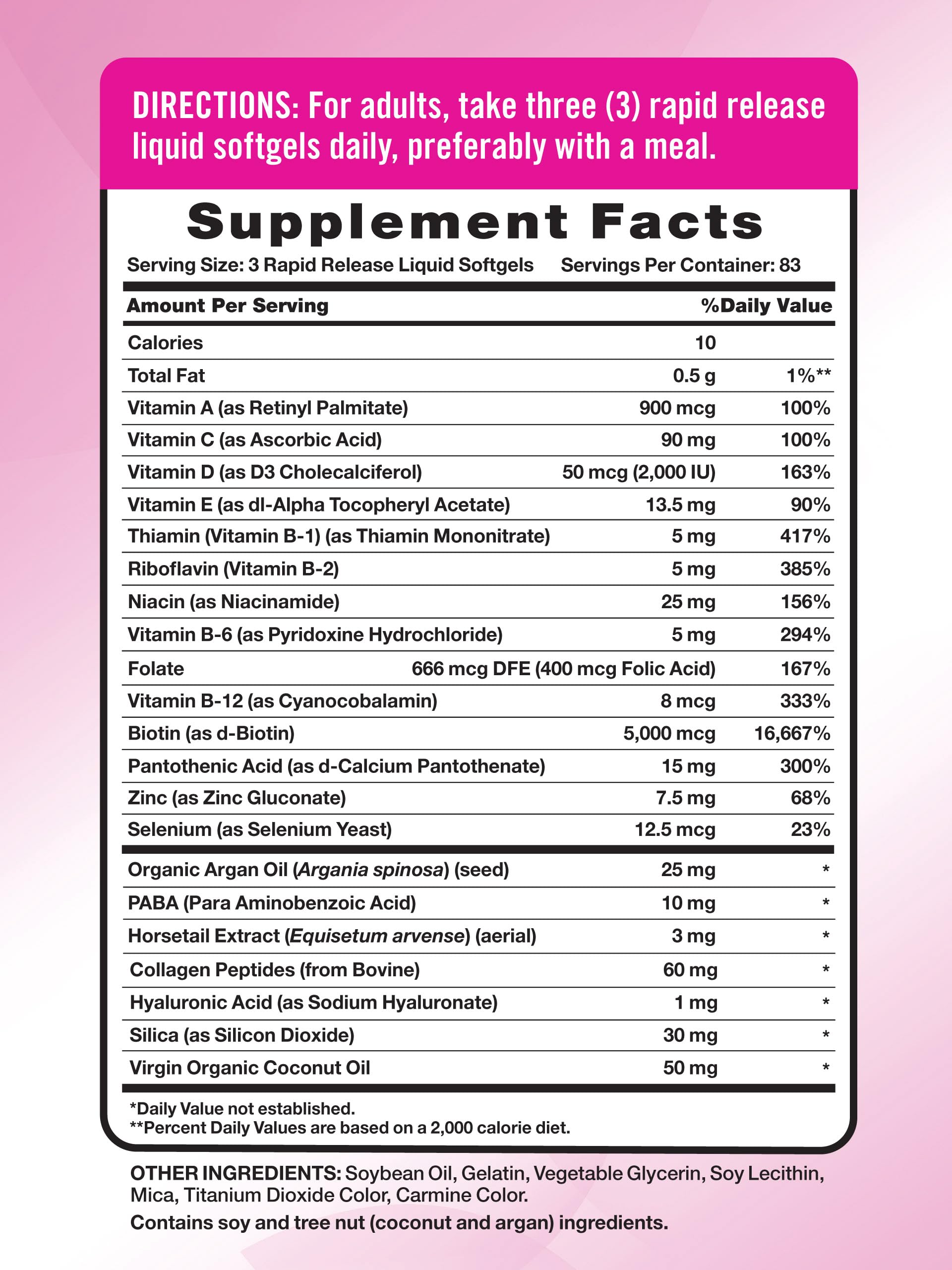 Nature's Truth argan oil collagen softgels product image highlighting hair and skin benefits