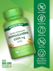 Close-up of Nature's Truth Ashwaganda capsules for easy daily use.