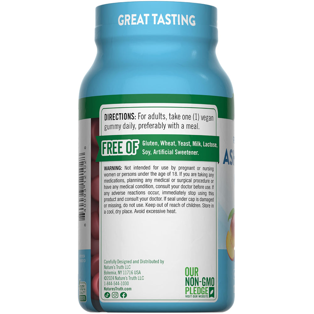 Gluten-free and non-GMO certification visible on Nature's Truth Gummies packaging.