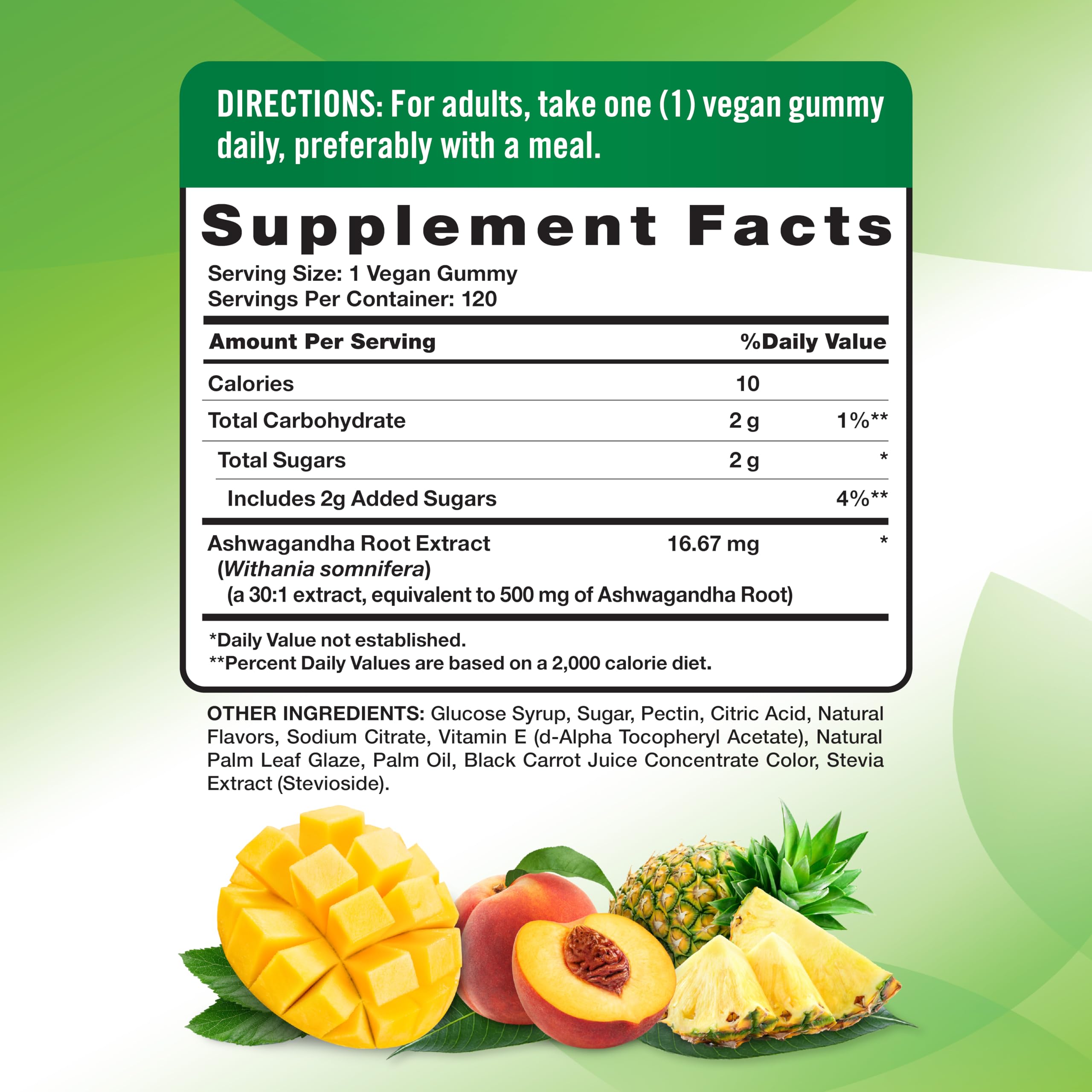 Closeup of Nature's Truth Ashwagandha Gummies showing chewy texture and vegan formula.