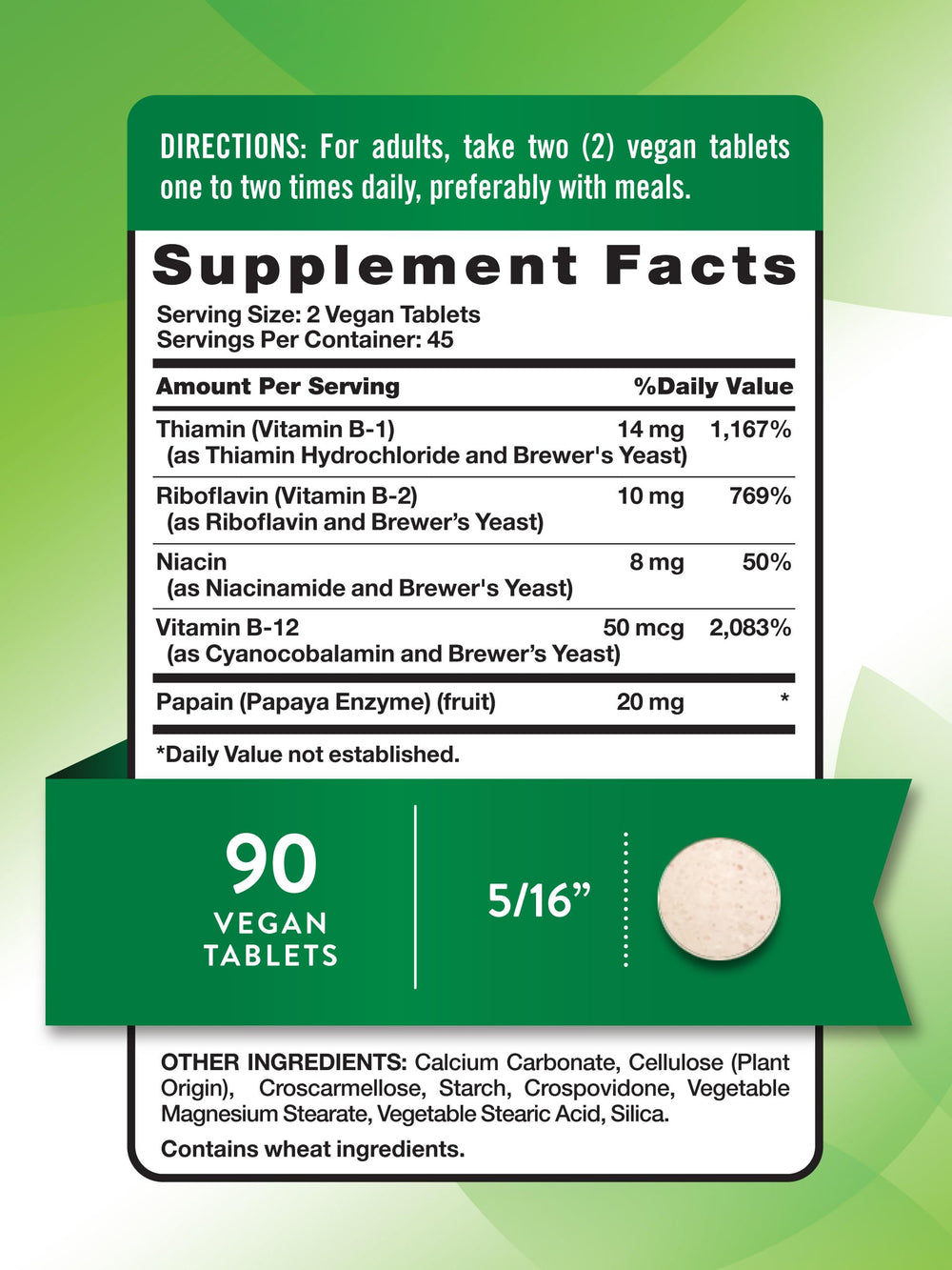 Nature's Truth B-Complex vegan tablets close-up highlights plant-based nutrition.