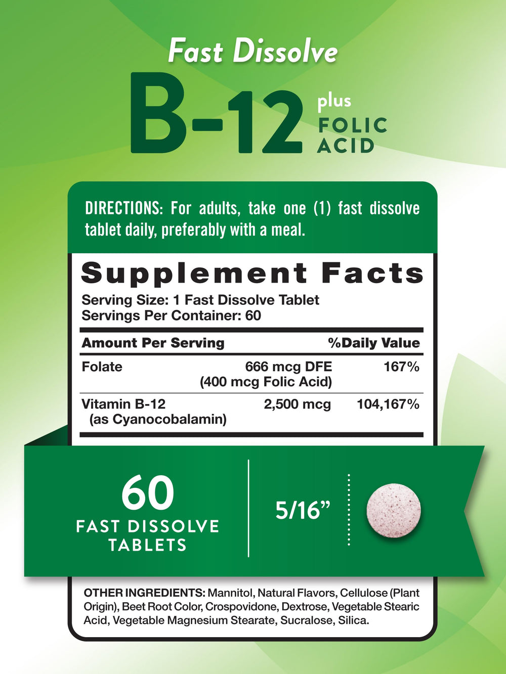 Nature's Truth B12 fast-dissolve tablet in water for convenient consumption