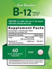 Nature's Truth B12 fast-dissolve tablet in water for convenient consumption
