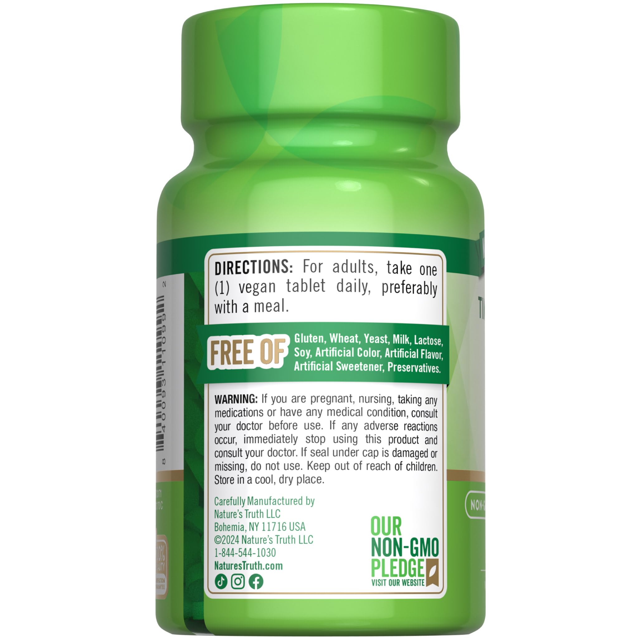 Nature's Truth Vitamin B12 pills on hand suggest convenient daily use.