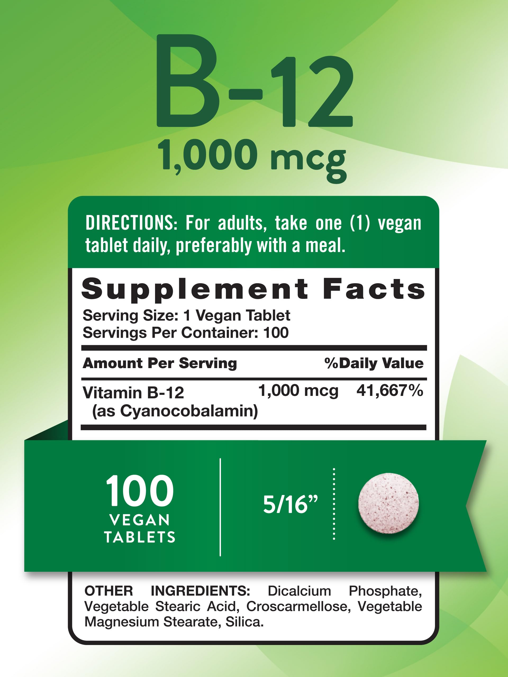 Nature's Truth B12 tablets close-up highlighting easy-to-swallow form.