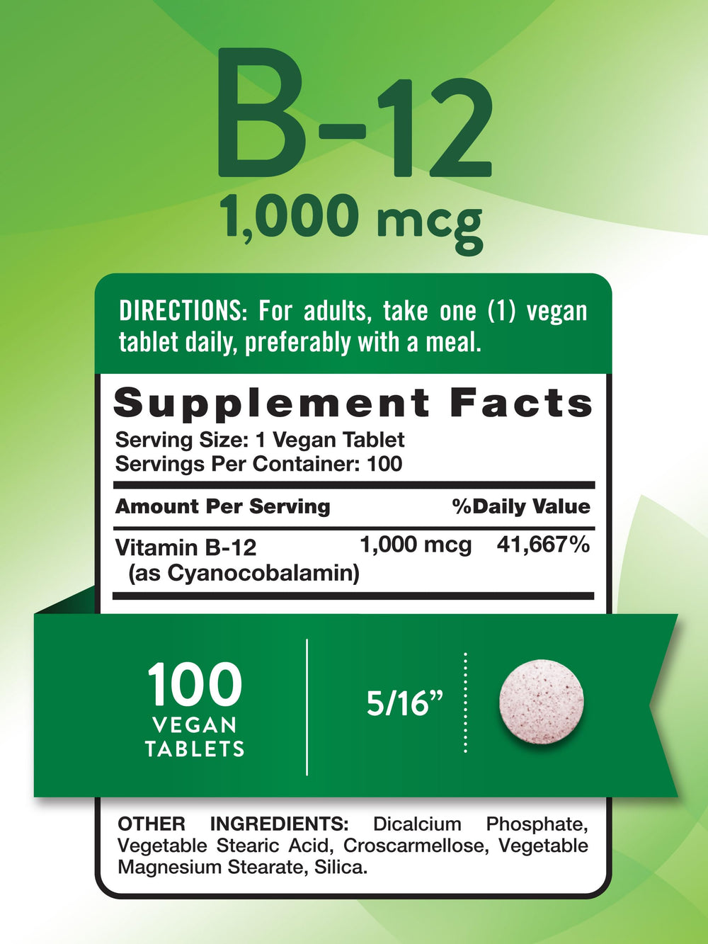 Nature's Truth B12 tablets close-up highlighting easy-to-swallow form.