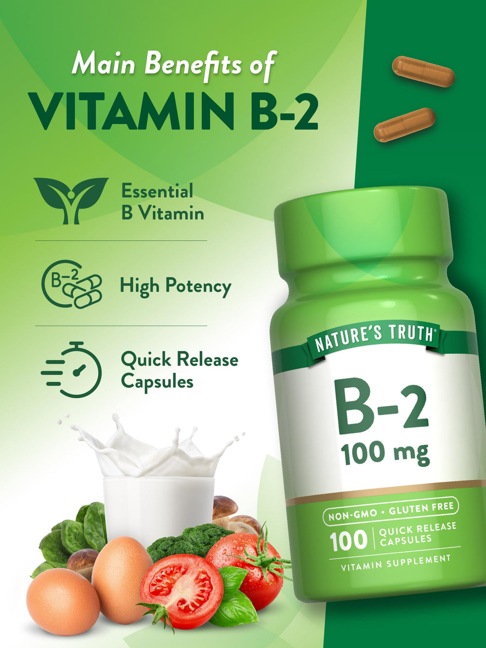 Nature's Truth B2 Vitamin bottle with spoon for simple daily dosing.