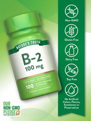 Nature's Truth B2 Vitamin packaging back with serving details.