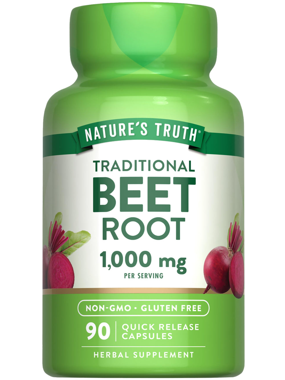 Nature's Truth Beet Root Capsules bottle supports daily wellness with convenient, tasteless capsules.