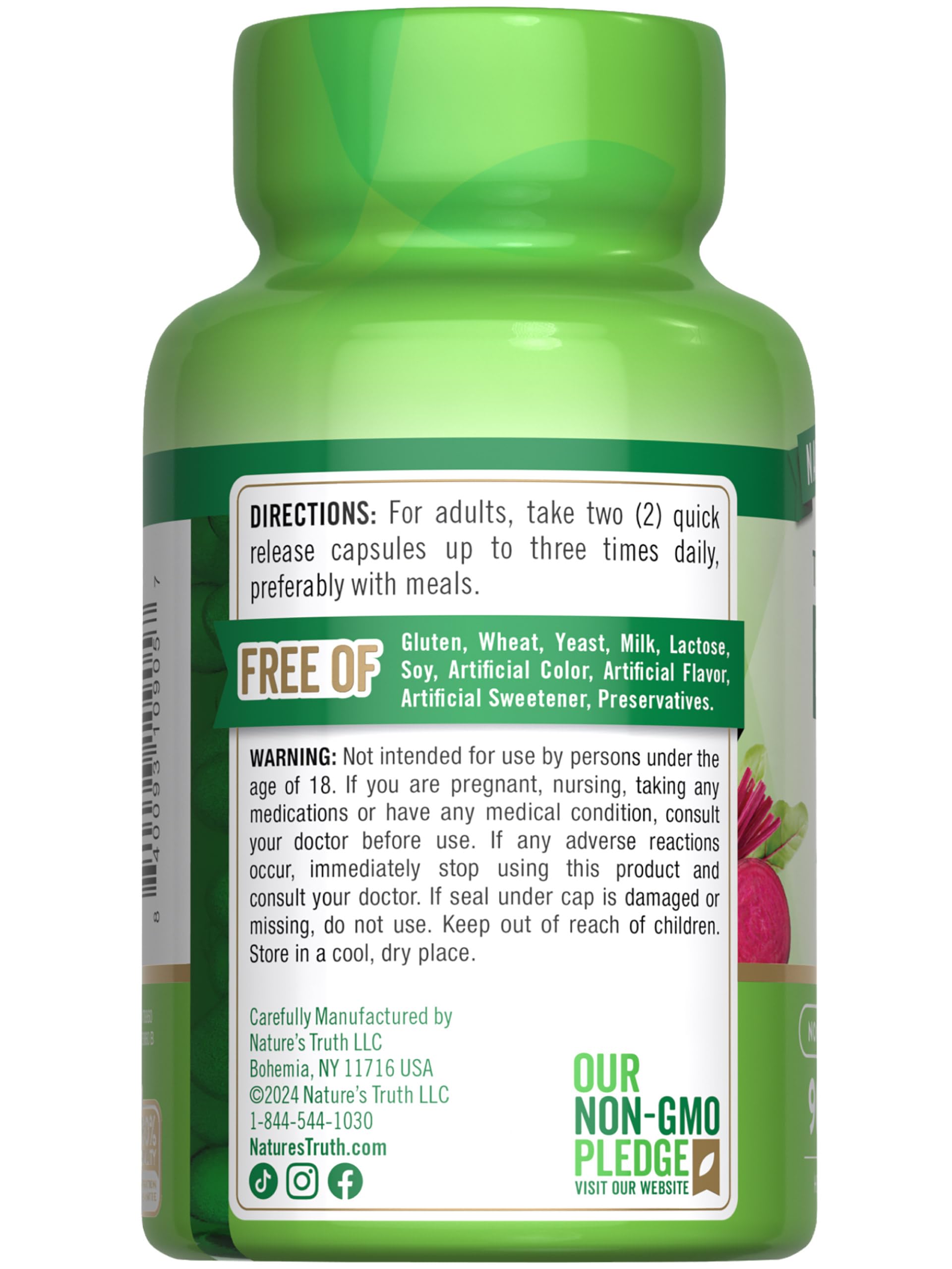 Nature's Truth Beet Root Capsules daily-use bottle ready for routines.