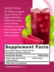 Nature's Truth beet root powder scoop beside jar for easy measuring