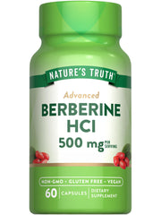 Nature's Truth Berberine HCl capsules in a bottle for daily vegan support.