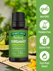Nature's Truth Bergamot oil in bath scene for a relaxing bath