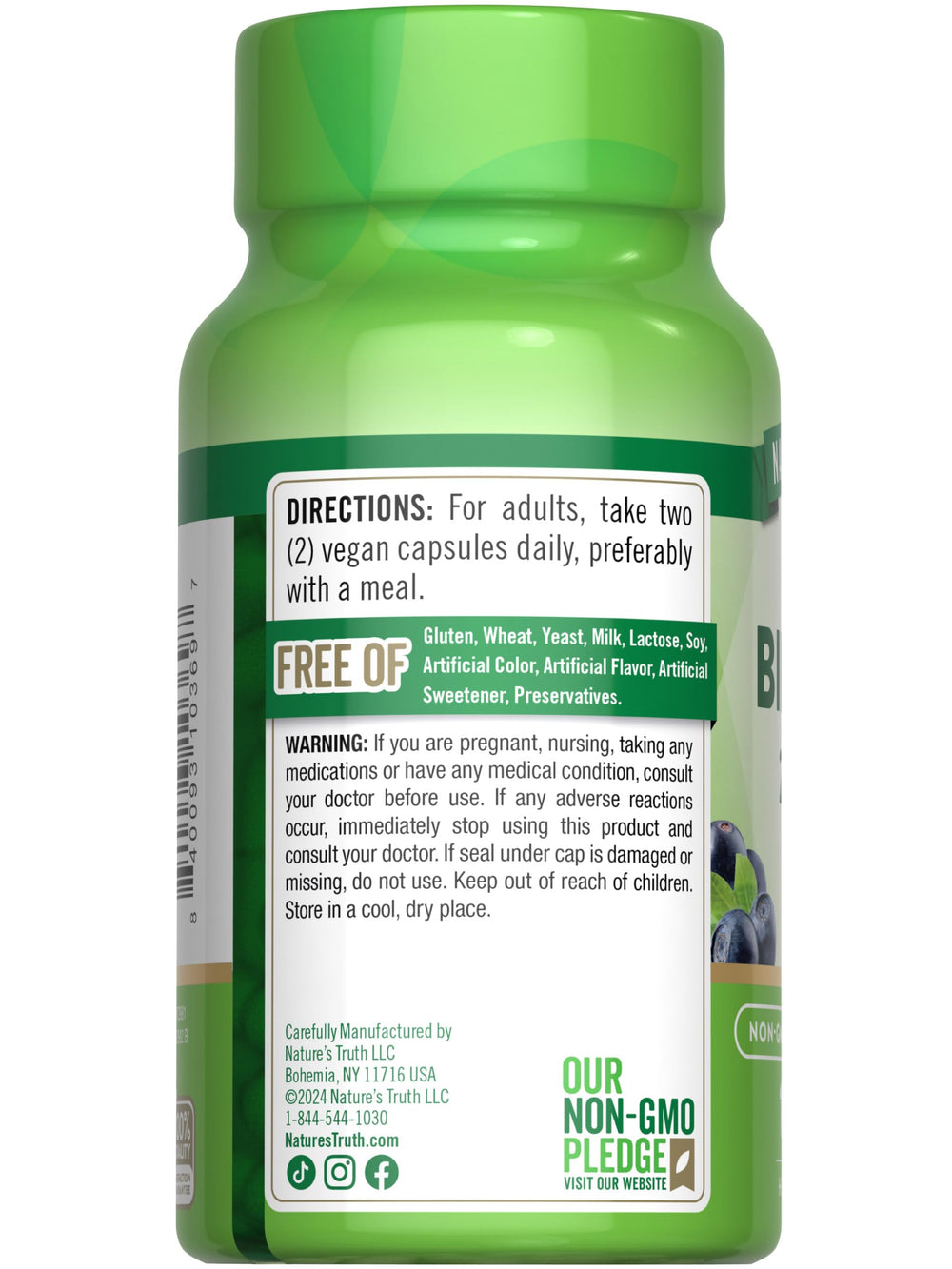 Nature's Truth Bilberry Extract Capsules capsule close-up