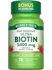 Nature's Truth Biotin 5000mcg bottle for a convenient daily wellness routine