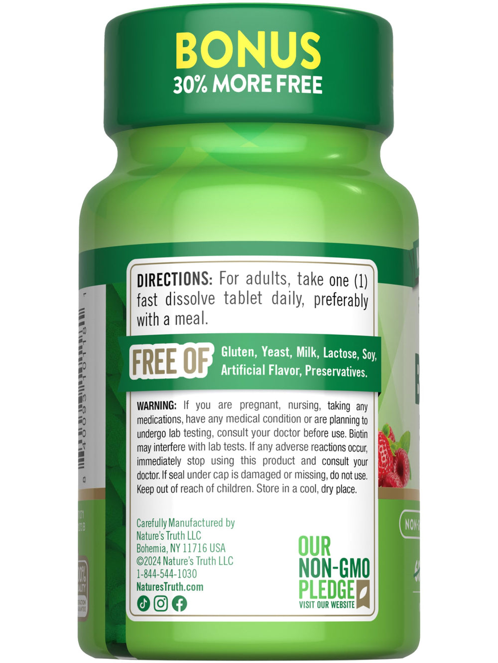 Daily Biotin 5000mcg tablets fit vegan and gluten-free routines