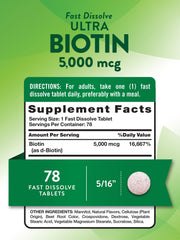 Biotin tablets dissolving quickly for easy use