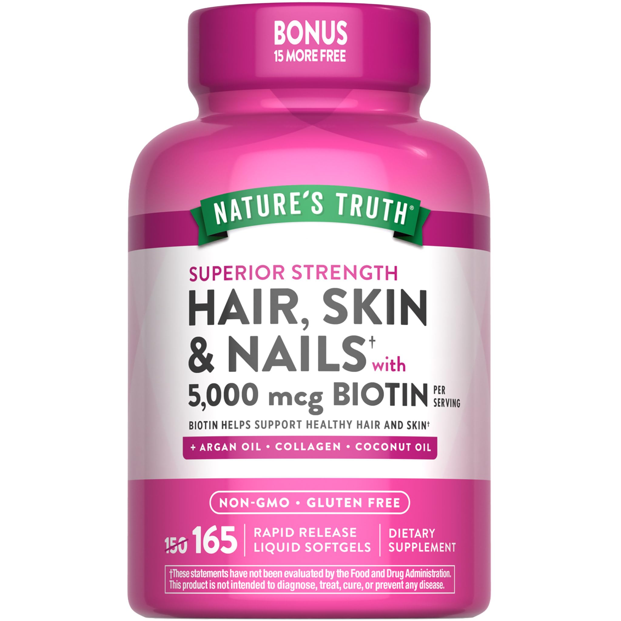 Nature's Truth biotina para cabello saludable en botella