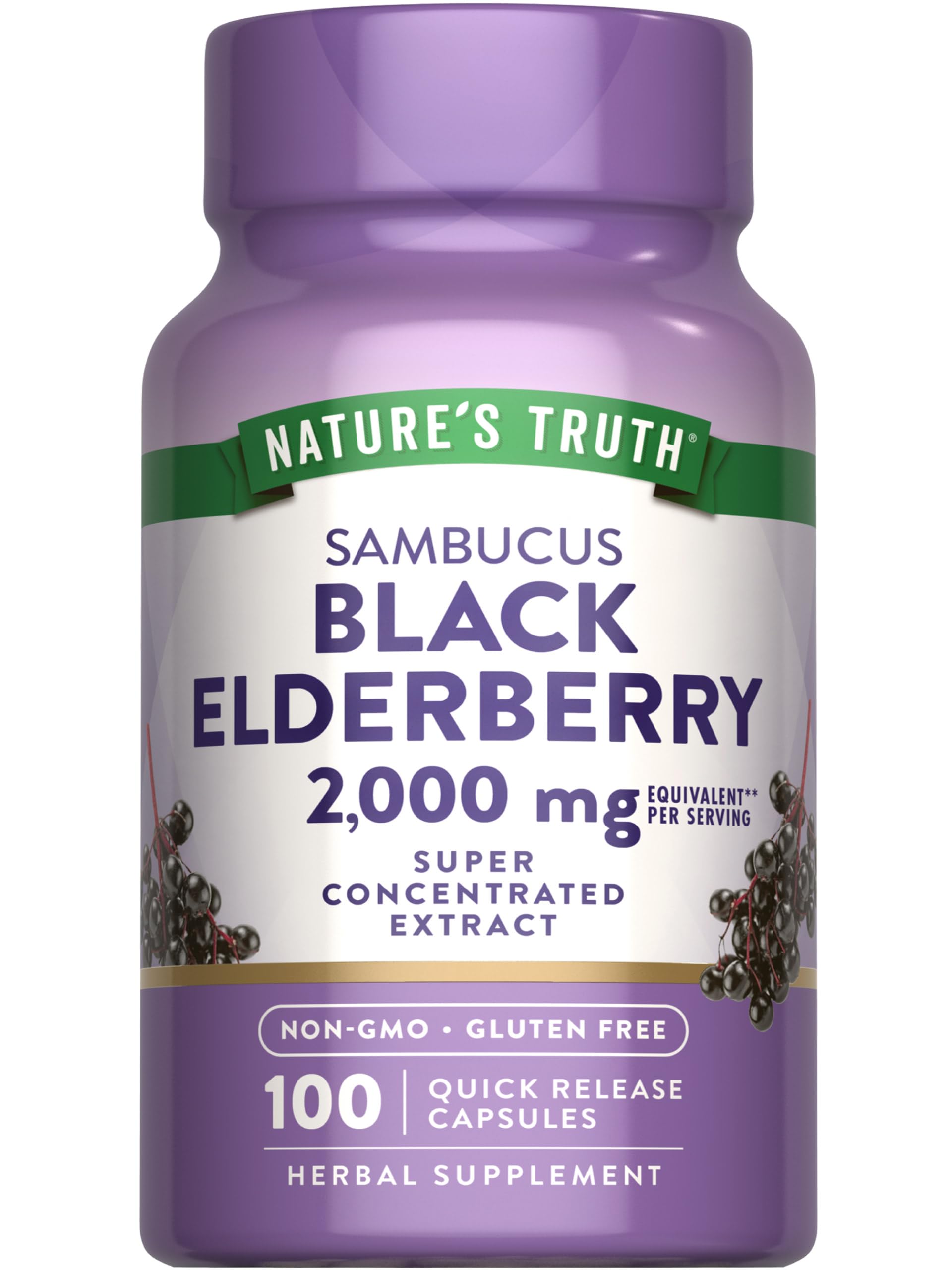 Nature's Truth Black Elderberry Capsules hero image for easy daily immune support
